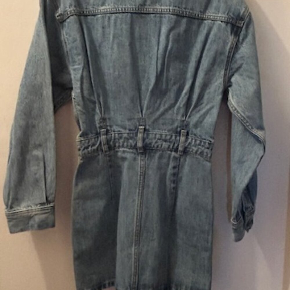 One Teaspoon Malibu Ocean Blue Button Cotton Denim Fitted Mini Dress NWT - Picture 14 of 16